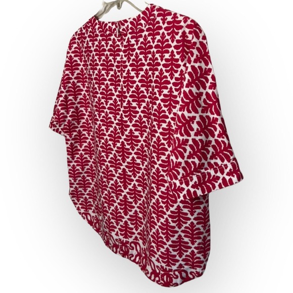 Madewell Province Red & White Geometric Ikat Bloom Short Sleeve Blouse Size XS - Picture 10 of 14